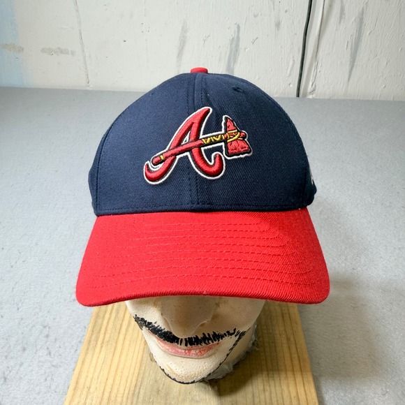 New Era Other - New Era Atlanta Braves MLB Baseball Cap Navy Red Embroidered Logo Adjustable Fit